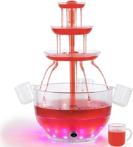 3 Tier LED Drink Fountain 1.5 Gal Punch Bowl Tower for Parties Weddings Holidays - Picture 1 of 8