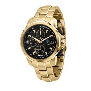 Maserati Men's Success Solar Chronograph Gold / Black Steel Watch R88736450 - Picture 1 of 7