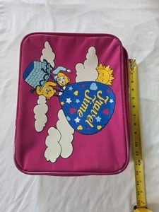 Vintage Travel Time Pink Child's Suitcase Hot Air Balloon Girl's - Picture 1 of 8