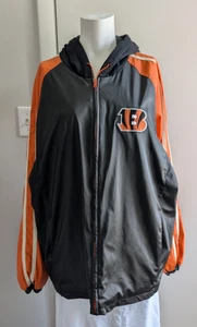 NFL Cincinnati Bengals Double Sided Full Zip Black Orange Coat Size Large Unisex - Picture 1 of 14