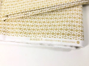 Waverly Fabric Inspirations Screen Print Tan Geometric 103 x 54 almost 3 yds - Picture 1 of 7