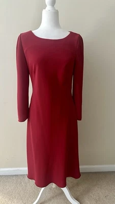TALBOTS Women's Red Dress V-Neck Lace Bell Sleeve Sheath Dress Size 6 - Image 1 of 4