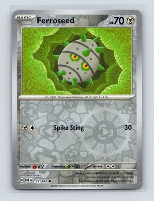 Pokémon TCG Ferroseed 127/182 SV04: Paradox Rift Reverse Holo NM - Image 1 of 2
