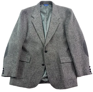 vtg Pendleton 46L action back belted tweed blazer jacket sport suit coat usa - Picture 1 of 12