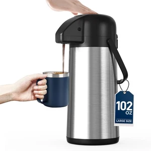 Coffee Carafe for Keeping Hot - 102OZ / 3L Airpot Coffee Dispenser with Pump ... - Picture 1 of 8