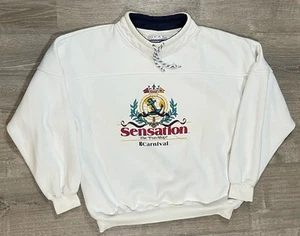 READ Vintage Sensation The Fun Ship Carnival Cruise Lines Collared Sweatshirt L - Picture 1 of 16