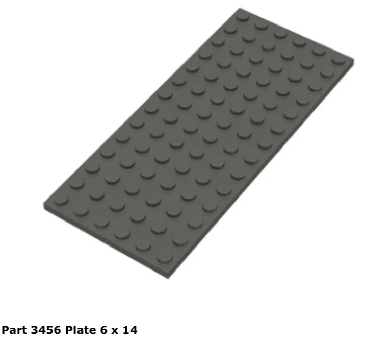 Lego 1x 3456 Dark Gray Plate 6 x 14 AT-TE 4482 - Image 1 of 1
