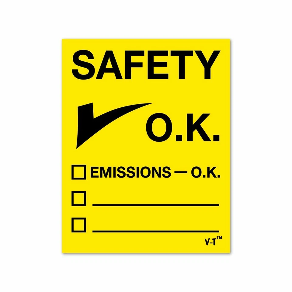 SAFETY CHECK OK INSPECTION STICKERS 100 PER PACK AUTO LOT CAR DEALERSHIP YELLOW - Image 1 of 1