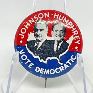 1964 Lyndon B. Johnson Humphrey Präsidentschaftskampagne Pinback Button 1" Durchmesser - Bild 1 von 4