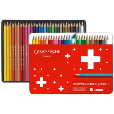 Caran d'Ache SWISSCOLOR Aquarelle Pencil Tin (30pc) - Image 1 of 4