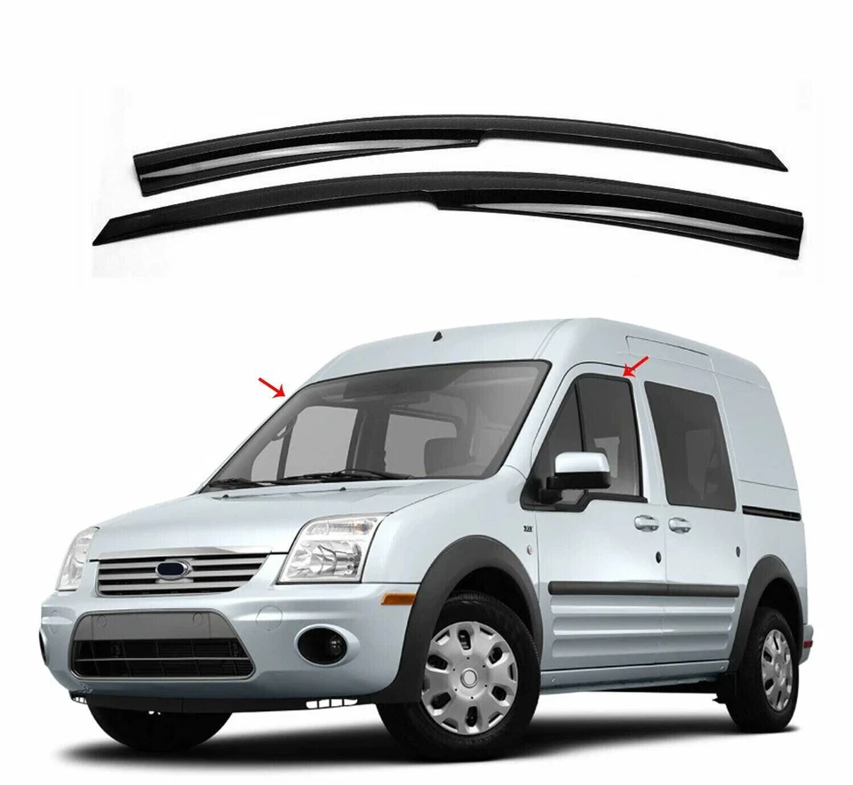 Fits Ford Transit Connect 2010-2013 Window Visor Vent Sun Shade Rain Guard 2Pcs Foto 1 de 4
