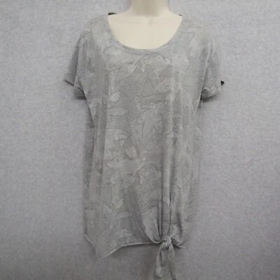 Xersion Top Mujer Talla L Gris Manga Corta Camisa Blusa Cuello Redondo Entrenamiento Foto 1 de 4
