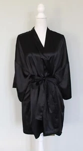 Vintage Y2K VICTORIA'S SECRET Black Kimono Short Robe, One Size S M L - Picture 1 of 11