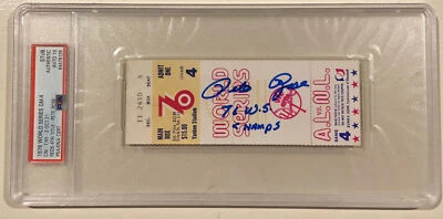 Pete Rose Signed 1976 World Series Game 4 Ticket PSA/DNA Auto Certified 10 - Image 1 of 4