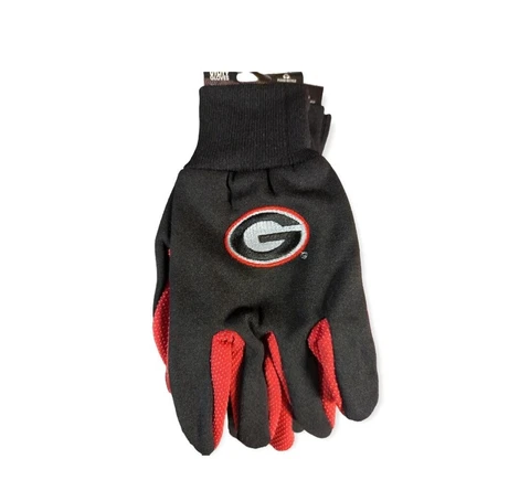 NCAA Georgia Bulldogs No Slip Gripper Utility Work Gardening Gloves NEW! Cover