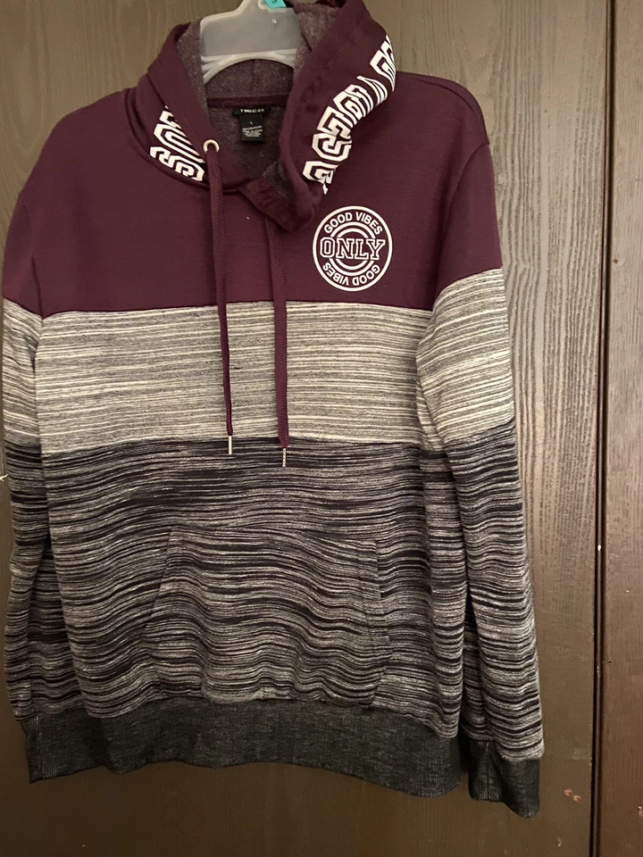 Rue 21 Good Vibes Only New Junior's 连帽衫 带抽绳和小袋 尺寸 L — 第 1/1 张图片