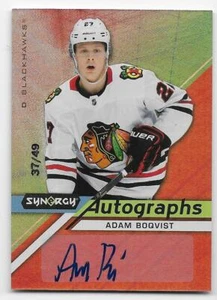 20/21 UPPER DECK SYNERGY RED AUTOGRAPH PARALLEL #ABO Adam Boqvist #37/49 - Picture 1 of 1