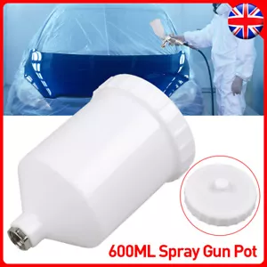 Spray Gun Pot 600ML Paint Cup Replace For Devilbiss GTI / TEKNA Pro Pri Guns Cup - Picture 1 of 7