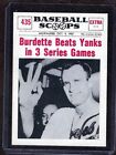 1961 Nu-Card Baseball Scoops #435 Burdette Beats Tanks, NM!