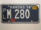 License Plate Car Tag 1976 Kansas Pl M 280 [Z274]