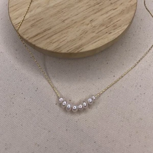 Kopen Australia | Collar de perlas delicadas minimalista cadena fina chapada en oro de lujo - Imagen 1 de 8