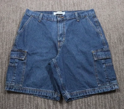Faded Glory Vintage 90s Cargo Jorts Denim Shorts Men's 36x9 Grunge Skater - Image 1 of 4
