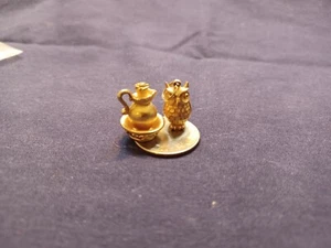 2 DIJES DE LATÓN VINTAGE AVON BÚHO/CUENCO Y JARRA - Imagen 1 de 2