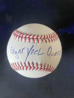 Edgar Quero Signed Full Name MLB Baseball ROMLB  Edgar Yoel Quero Aguila Angels - Image 1 of 3