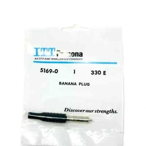ITT Pomona 5169-0 330E Banana Plug Connector for 18-20 AWG Wire, Black - Picture 1 of 6