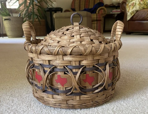 Handmade Woven Basket Texas Theme Cover