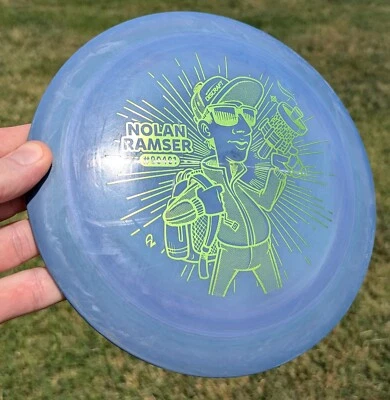 Discraft ESP Scorch Swirly 蓝色距离球杆高尔夫光盘 172 克二手拉姆瑟邮票 — 第 1/4 张图片