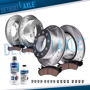 Front Rear Drilled Disc Rotors Brake Pads for 2017 - 2021 F-450 F-550 Super Duty - Picture 1 of 8