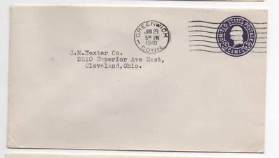 United States used entire U436 Greenwich CT to Cleveland OH - Image 1 of 2