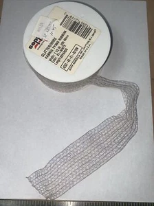 Glitzer/Draht Stoff Bindeband 1-1/2”- 40mm 20 Yards Nos (b) - Bild 1 von 6