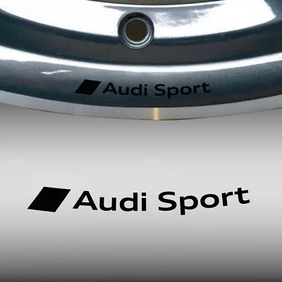 ADESIVO CERCHI AUDI SPORT S LINE ruota in lega A3 A4 A5 A6 TT Q3 S-line A1 NERO