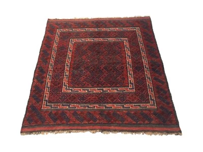 Vintage Afghan Bokhara Hand Knotted Oriental Traditional Floor Rug 119x112 cm - Image 1 of 4