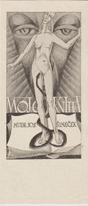 Exlibris médico original vintage de DUDA STANISLAV / República Checa - Imagen 1 de 1