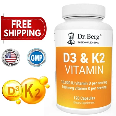 MARKENLOS Dr. Berg Vitaminas Bio D3 y K2 - 10.000 UI Vitamina D por porción