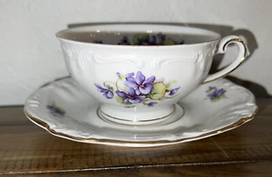 Royal Castle Violet of the Alps Tea Cup And Saucer Vintage Rare - Picture 1 of 6