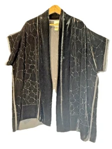 Nurture Cardigan Shawl Kimono Large Black Burnout Velvet Fairy Whimsigoth Boho - Picture 1 of 9