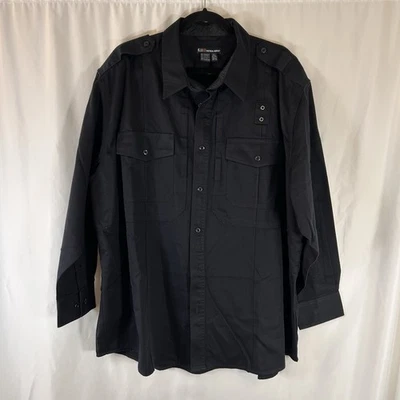 Camisa de Trabajo Táctica 5.11 Hombres s 2XL 18 18 18.5 Negra Botón Cremallera Manga Corta Uniforme Foto 1 de 4