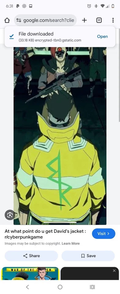 David Cyberpunk 2077  Edge Runner 100% NewFire Proof Neon Reflective - Image 1 of 3