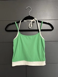 ColorBlock 2 Way Strap Halter Tie Layered Tank Top Women’s Sz XS EUC - Picture 1 of 4