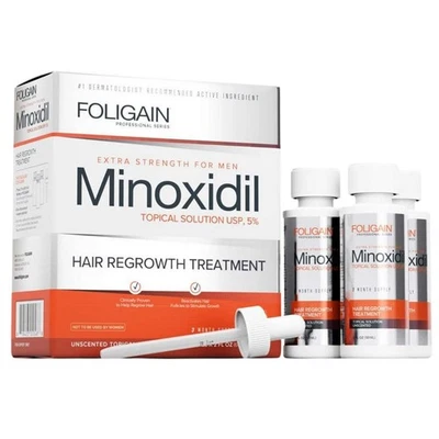 Foligain Man Minoxidil 5% Haarwuchsmittel für Männer - 3 Einheiten