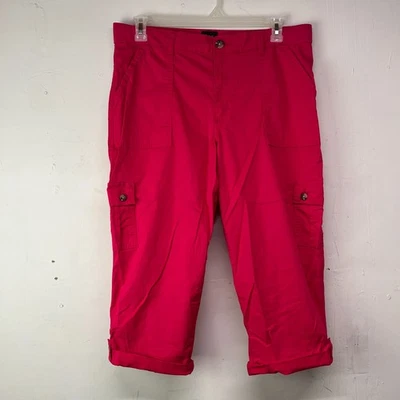 Pantalones capri Lee para mujer talla 16 Flex To Go cargo bolsillos magenta elásticos Foto 1 de 4