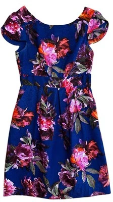 Vestido Vaina Anthropologie Moulinette Soeurs Rosado Azul Floral Talla 4 Bolsillos EC Foto 1 de 4