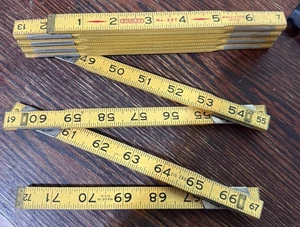 Stanley Zig Zag No. "Regla plegable X-227 con regla de extensión deslizante de latón de 6"" 72"" - Imagen 1 de 7