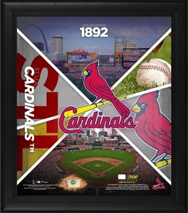 St. Louis Cardinals Framed 15" x 17" Team Impact Collage & Piece of GU Baseball - Picture 1 of 1