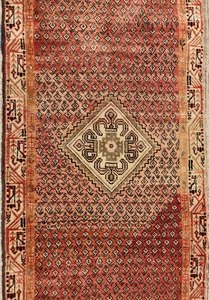 3'2"x9'9" ANTIQUE HAND KNOTTED CAUCASIAN KAZAK SERAPE TRIBAL WOOL RUG RUNNER - Picture 1 of 16