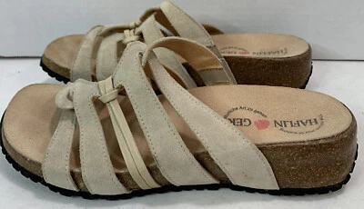 Sandalias Haflinger para mujer 7 EUR 38 beige gamuza corcho cuña deslizables ¡Bonitas! Foto 1 de 4